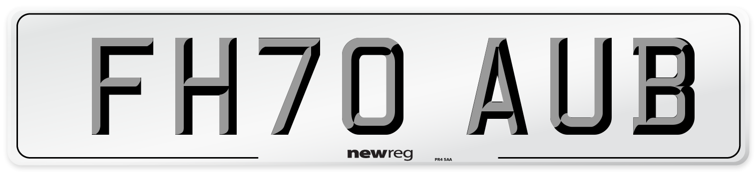 FH70 AUB Number Plate from New Reg